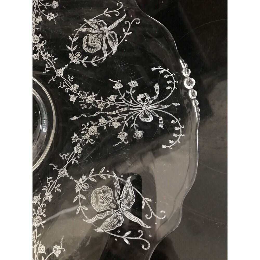 Helsey Orchid Crystal Waverly Pattern Platter - Picture 2 of 5